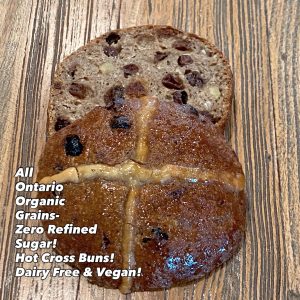 3 Pack- Ontario Oat & Maple "Hot Cross" Sourdough Bun- Vegan